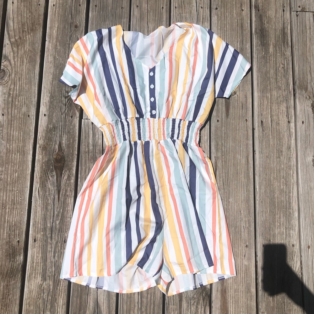 Size M multi color striped romper